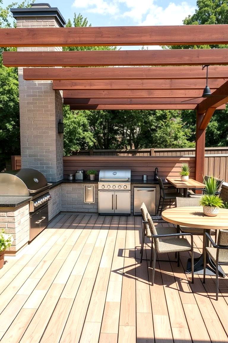 Integrated Outdoor Kitchen Deck - 24 Large Deck Ideas