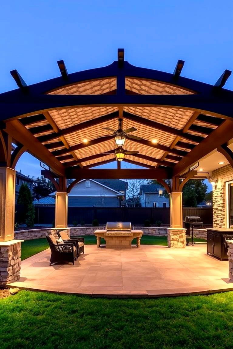 Integrated Pergola Cover - 24 Semi Circle Patio Ideas and Inspiration