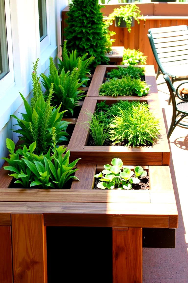 Integrated Planter Bench - 24 Patio Furniture Ideas