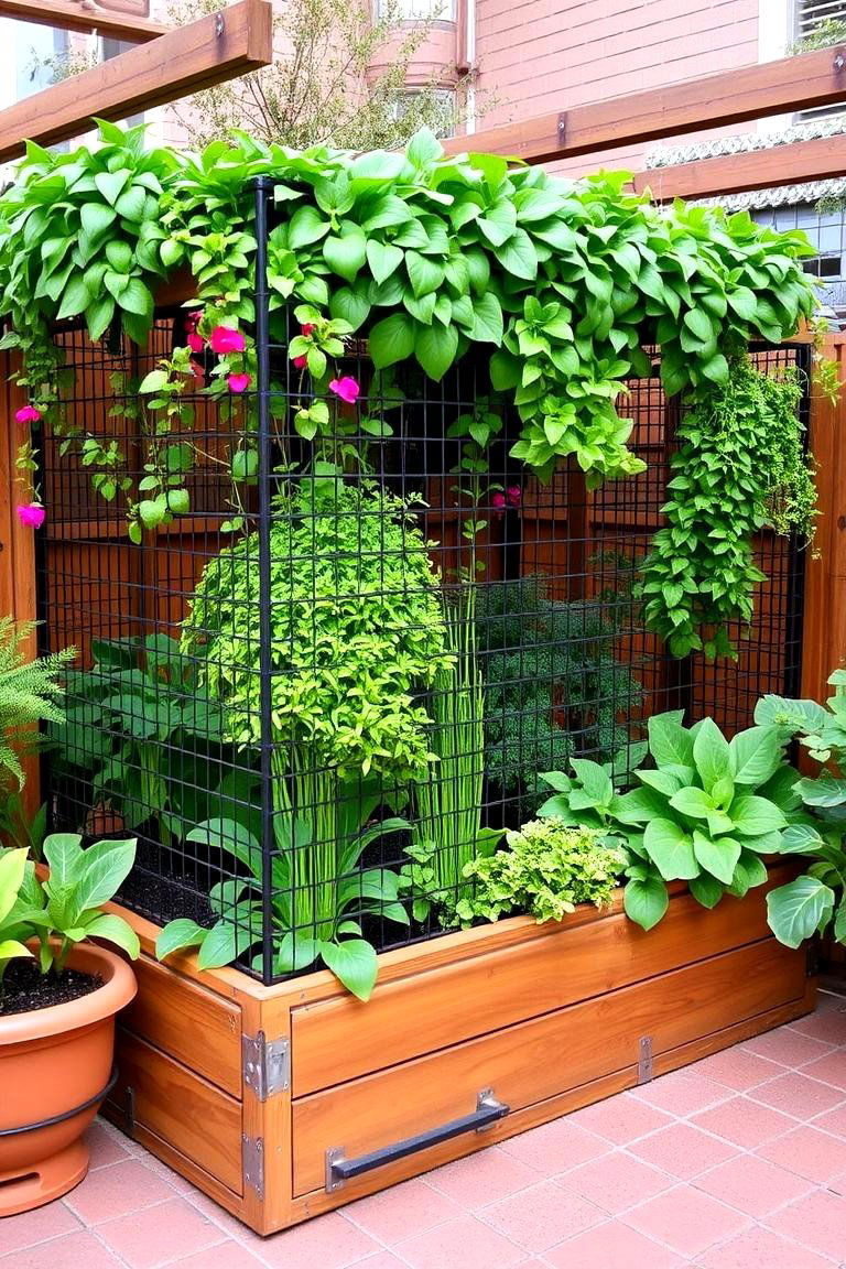Integrated Planter Catio - 24 Outdoor Catio Ideas