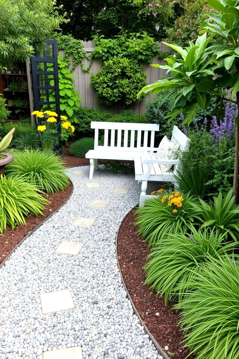 Integrated Seating Nook - 24 Pea Gravel Walkway Ideas