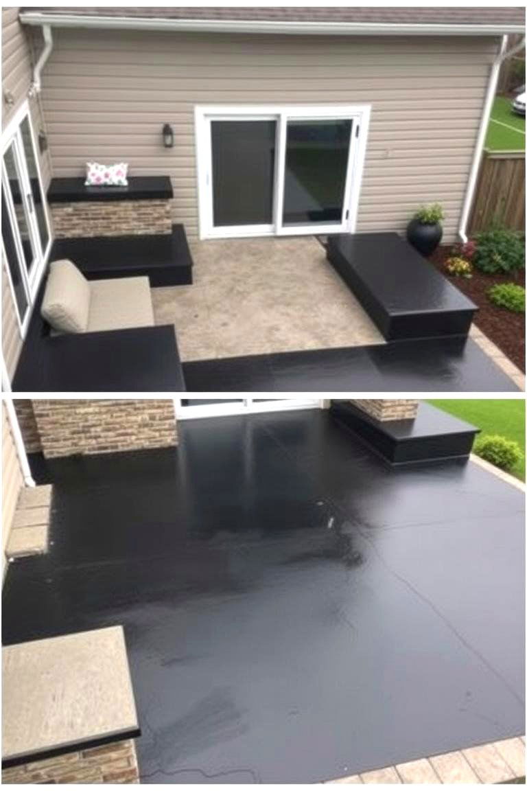 Integrated Seating Solutions - 24 black concrete patio ideas