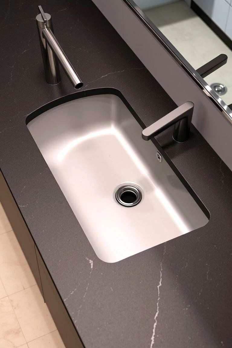 Integrated Sink Countertop - 24 Bathroom Sink Ideas