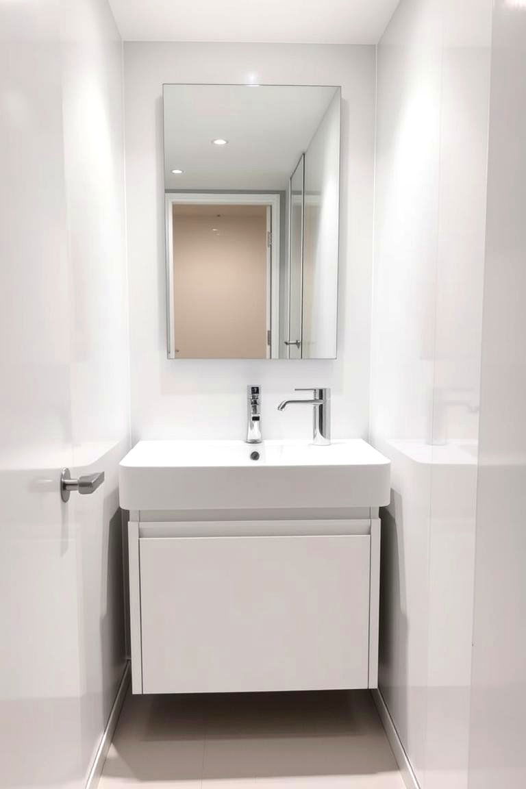 Integrated Sink and Countertop for Seamless Style - 24 Small Bathroom Vanity Ideas