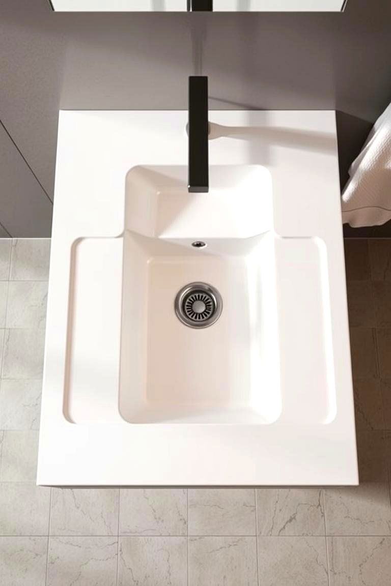 Integrated Sink with Drainboard - 24 Bathroom Sink Ideas