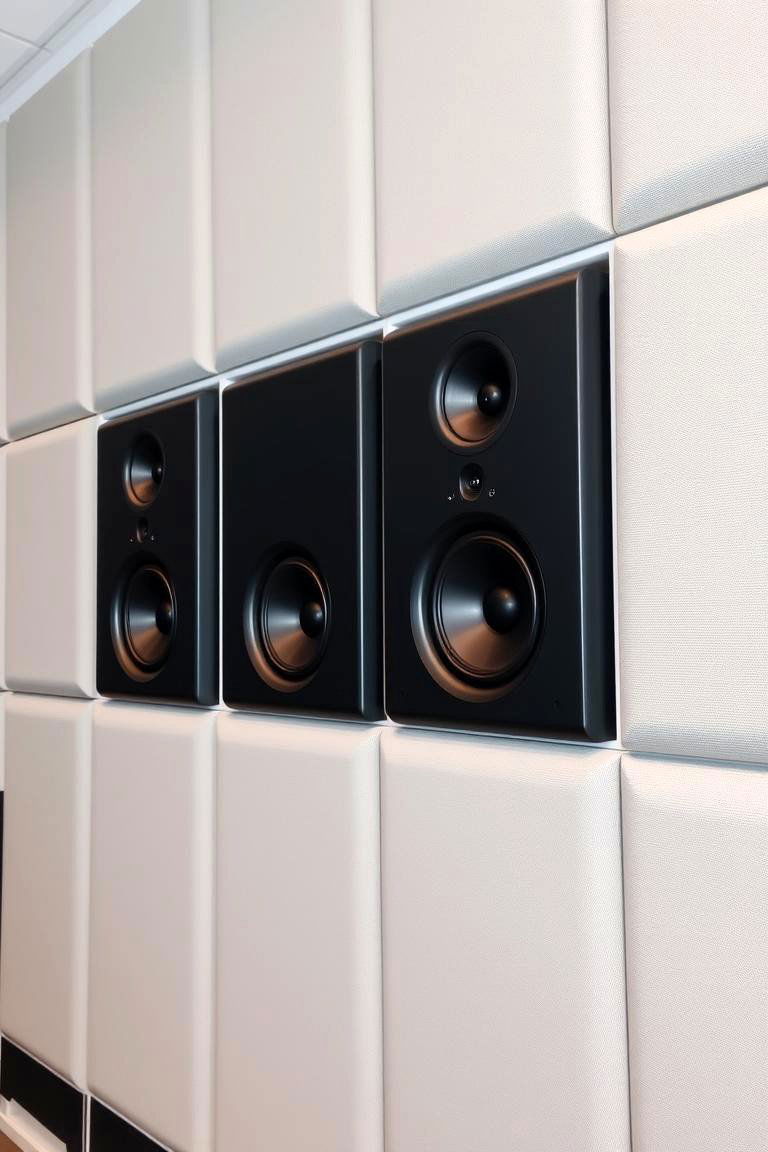 Integrated Sound System Wall - 24 Media Wall Ideas