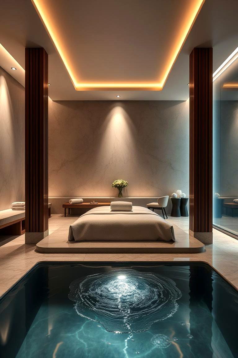 Integrated Spa Elements - 24 Massage Room Setup Ideas