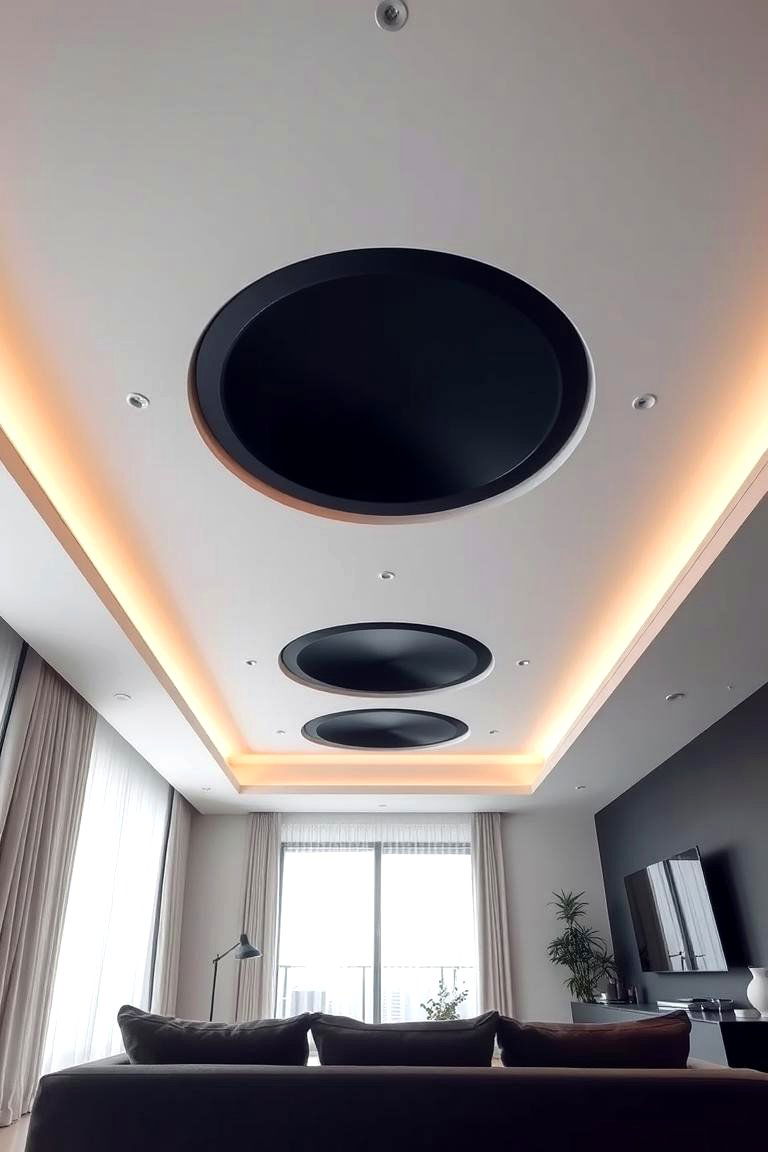 Integrated Speakers Ceiling - 24 Pop Ceiling Design Ideas