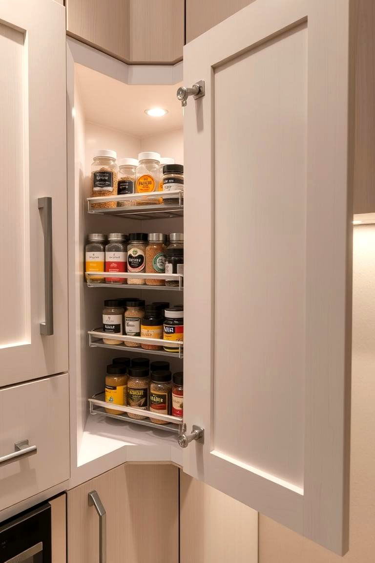 Integrated Spice Racks for Culinary Organization - 24 cabinet storage ideas
