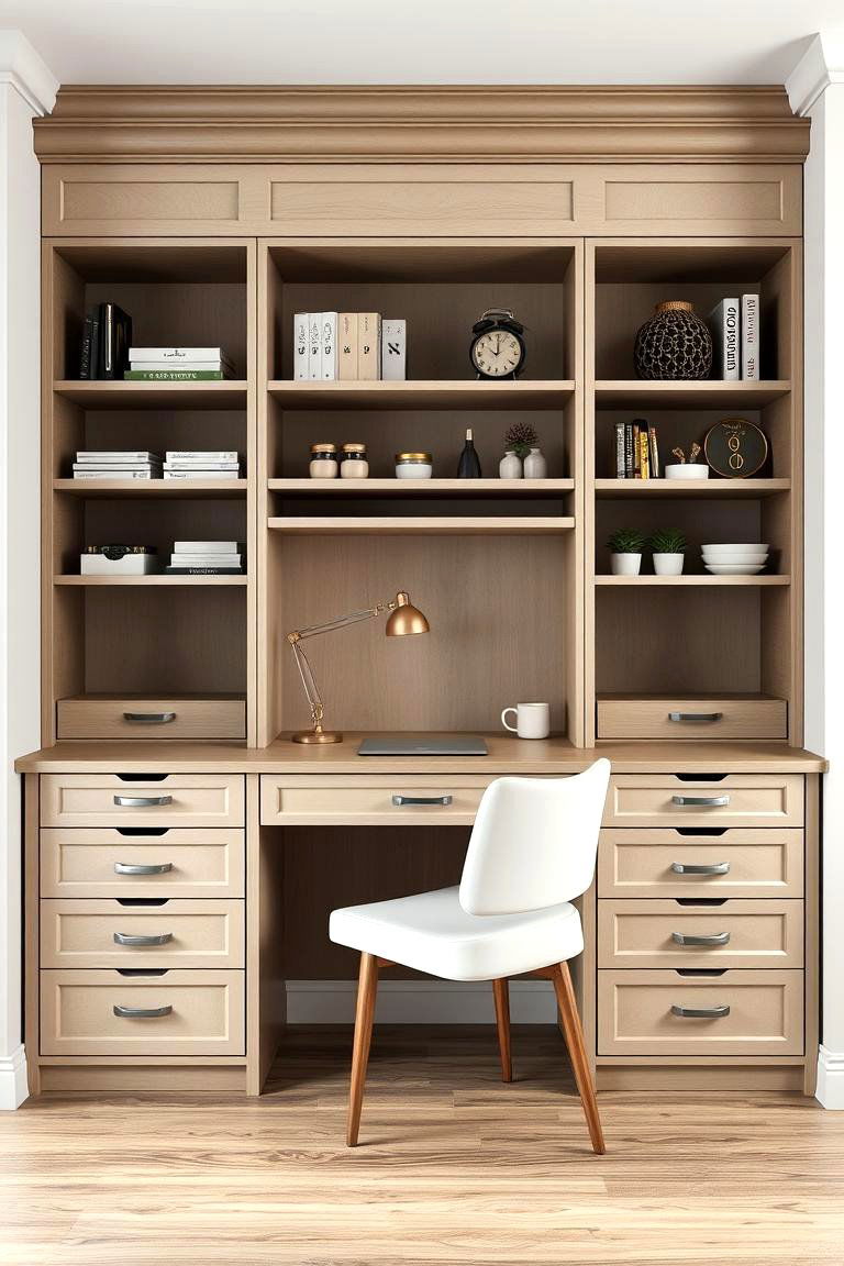 Integrated Storage Built in Desk - 24 Built-in Desk Ideas