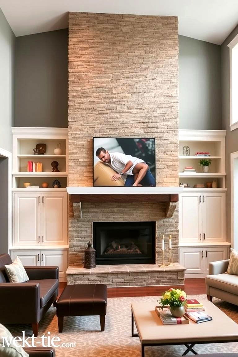 Integrated Storage Design - 24 Two-story Fireplace Ideas