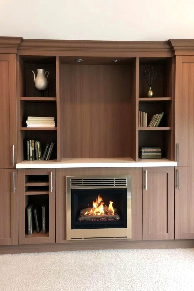 Integrated Storage Gas Fireplace - 24 Corner Gas Fireplace Ideas