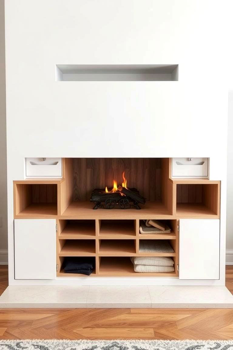 Integrated Storage Hearth - 24 Fireplace Hearth Ideas
