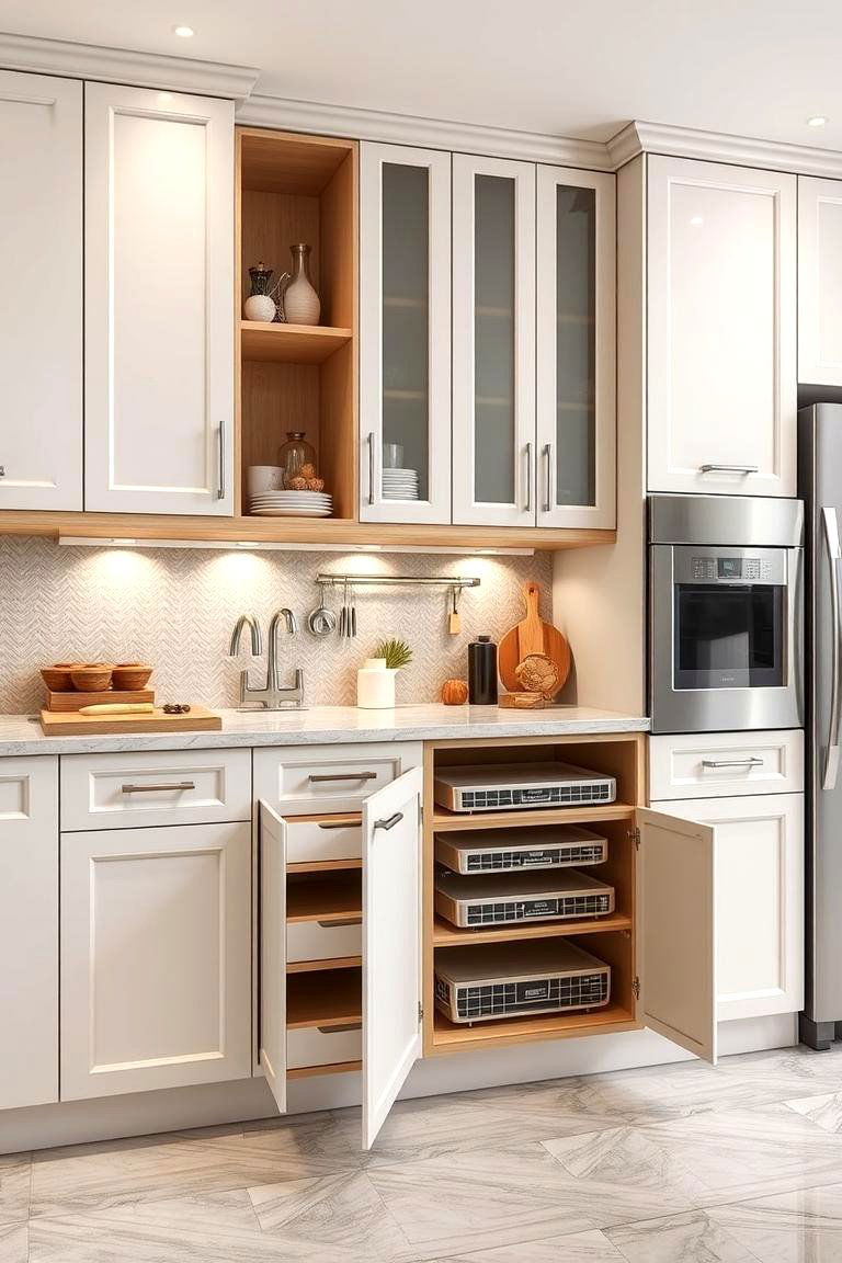 Integrated Storage Solutions - 24 Cashmere Kitchen Ideas