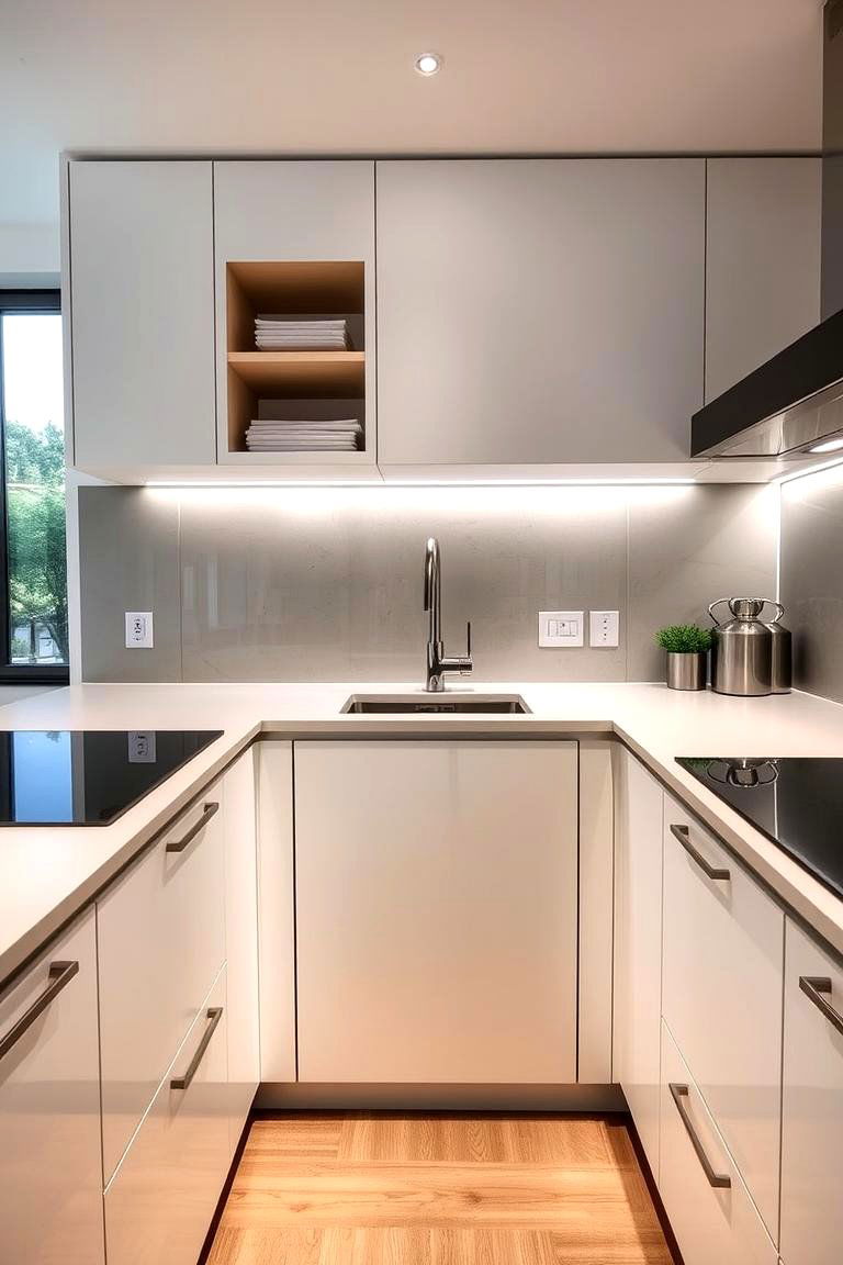 Integrated Under Cabinet Sink Design - 24 Corner Kitchen Sink Ideas