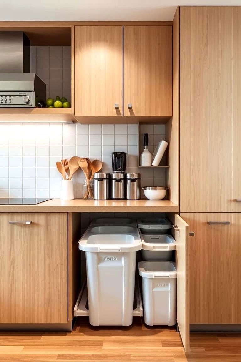 Integrated Waste Disposal System - 24 Japanese Style Kitchen Ideas
