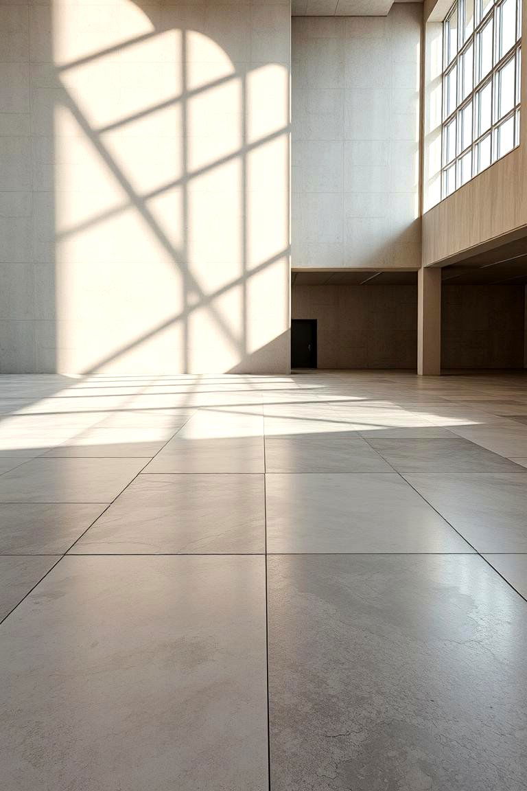 Integrated Zoning with Concrete Flooring - 24 Concrete Floor Living Room Ideas