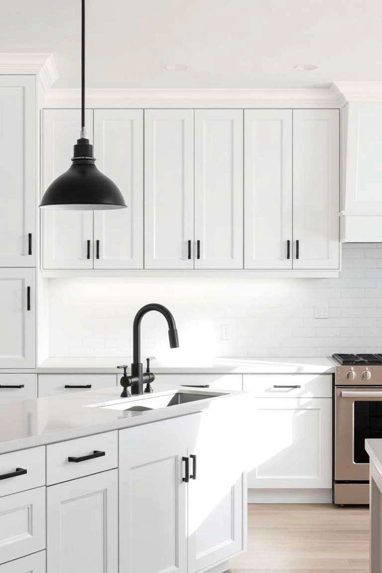 Integrating Black Hardware Elsewhere - 24 White Kitchen Cabinets With Black Hardware
