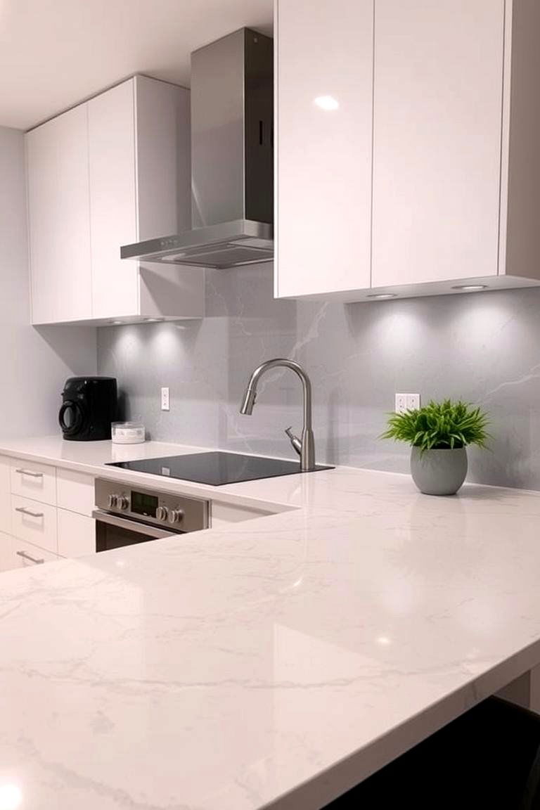 Integrating Quartz Backsplashes for a Seamless Look - 24 Quartz Kitchen Countertops