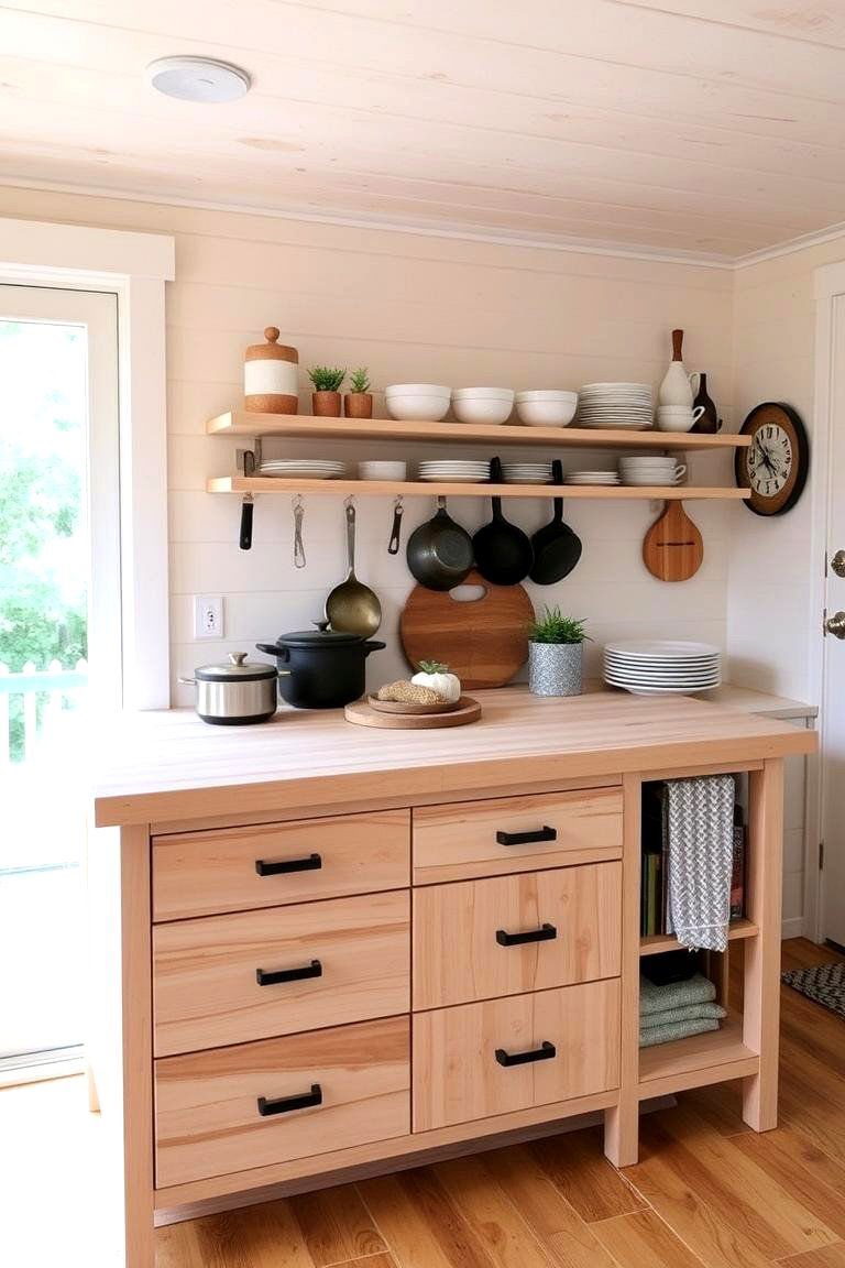 Integrating Storage into a Kitchen Island - 24 Tiny House Storage Ideas