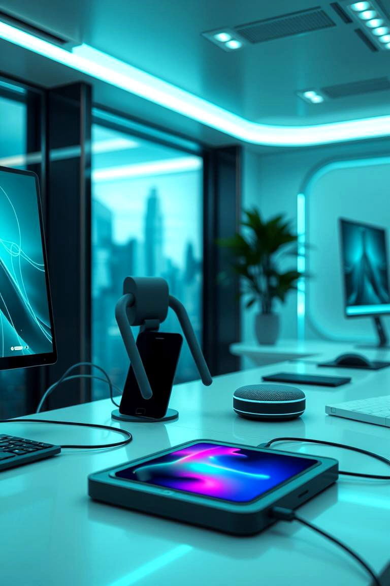 Integrating Tech Accessories - 24 Small Home Office Ideas