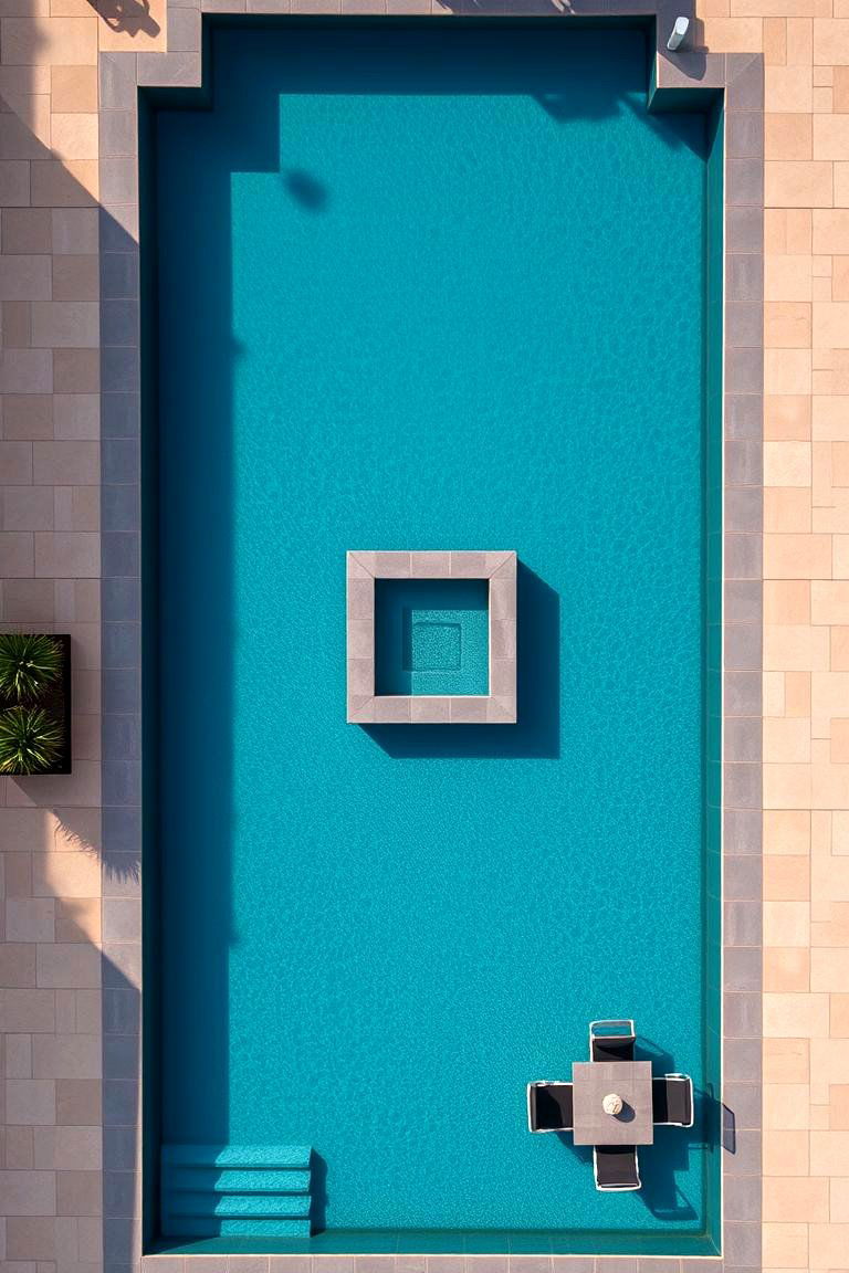 Integrating Water Features - 24 Rectangle Pool With Hot Tub