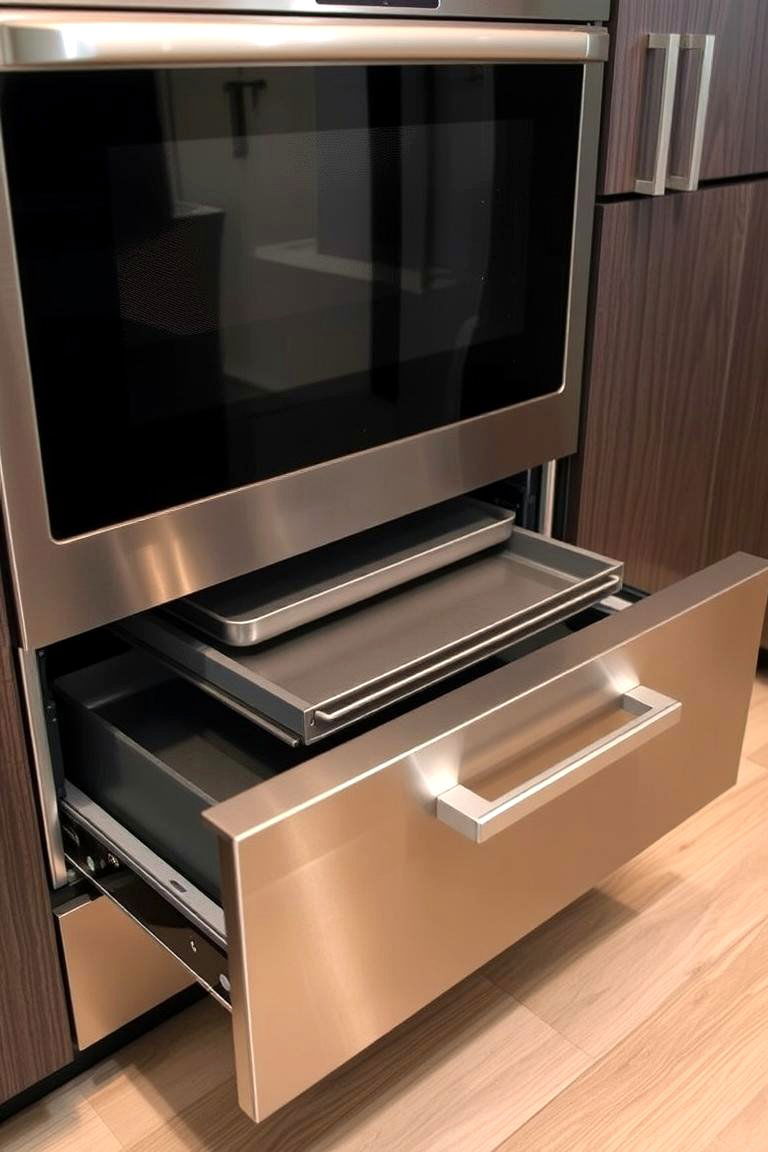 Integrating a Drawer Under the Oven - 24 Pots and Pans Storage Ideas