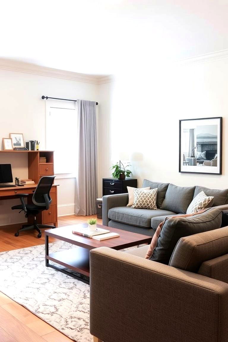 Integrating a Home Office into the Living Room - 24 Living Room Layout Ideas