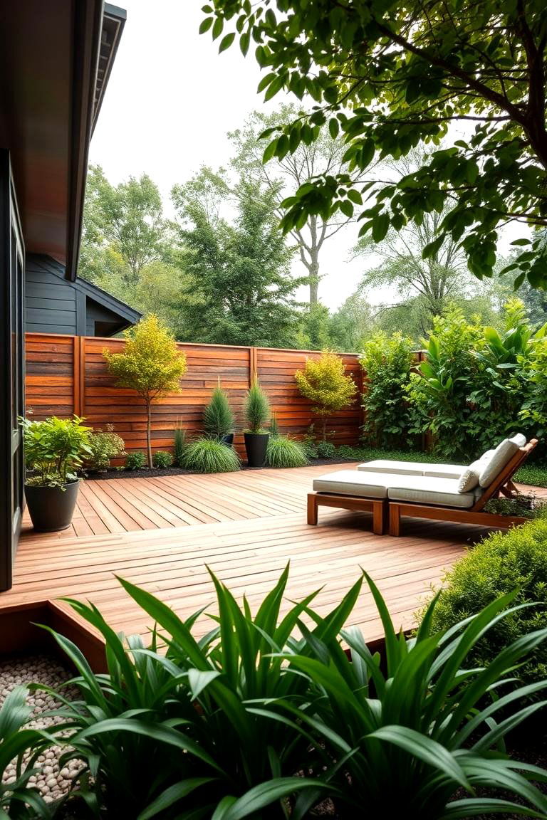 Integration with Landscape Design - 24 Deck With Privacy Wall