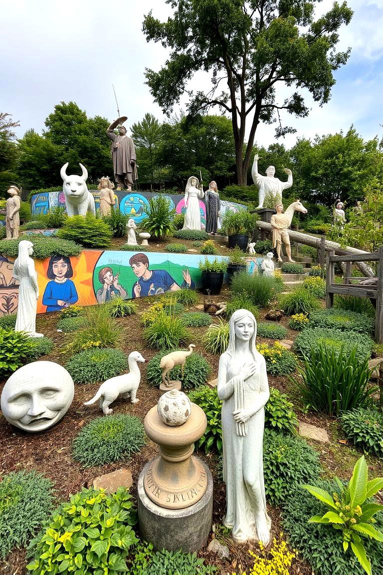 Integrative Art and Garden Space - 24 Sloping Garden Design Ideas