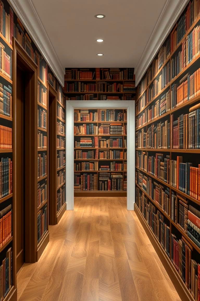 Intellectual Library Effect Wallpaper - 24 Hallway Wallpaper Ideas
