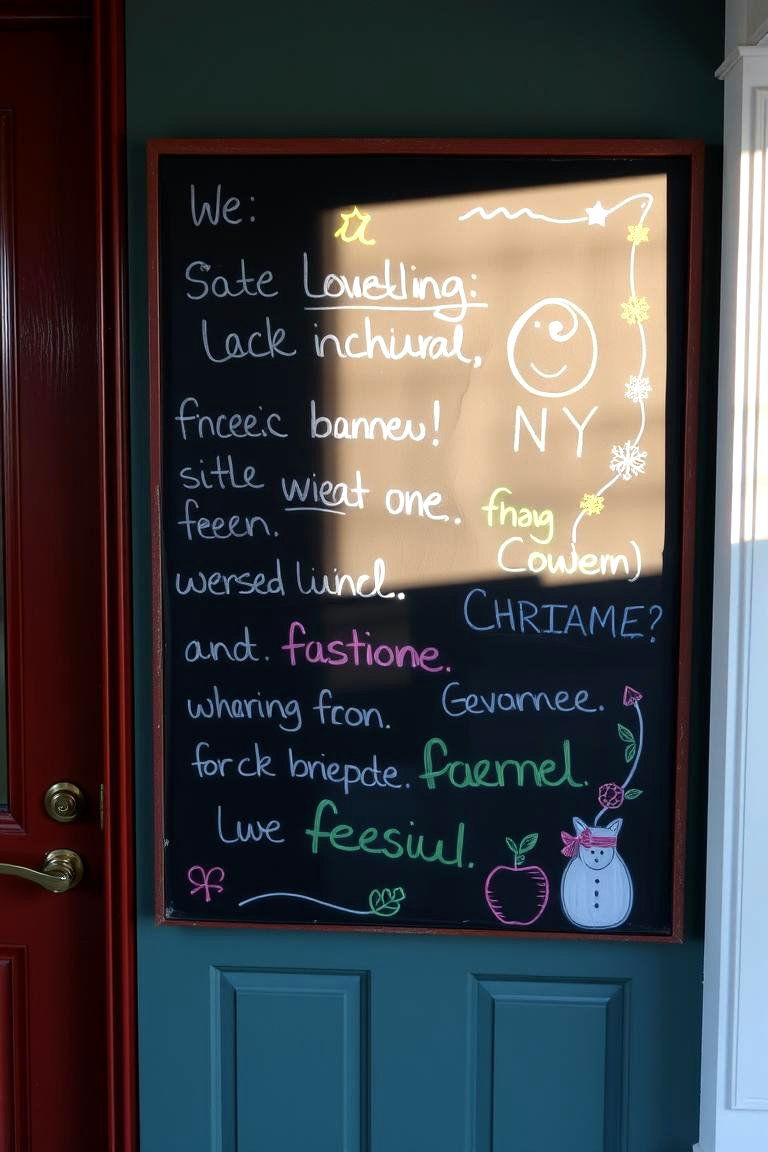 Interactive Chalkboard Panels - 24 Spring Front Door Decor Ideas