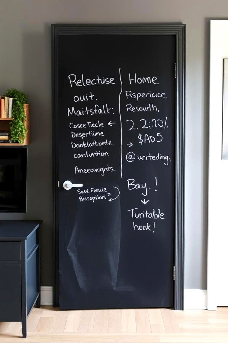 Interactive Customized Chalkboard Door - 24 Home Office Door Ideas