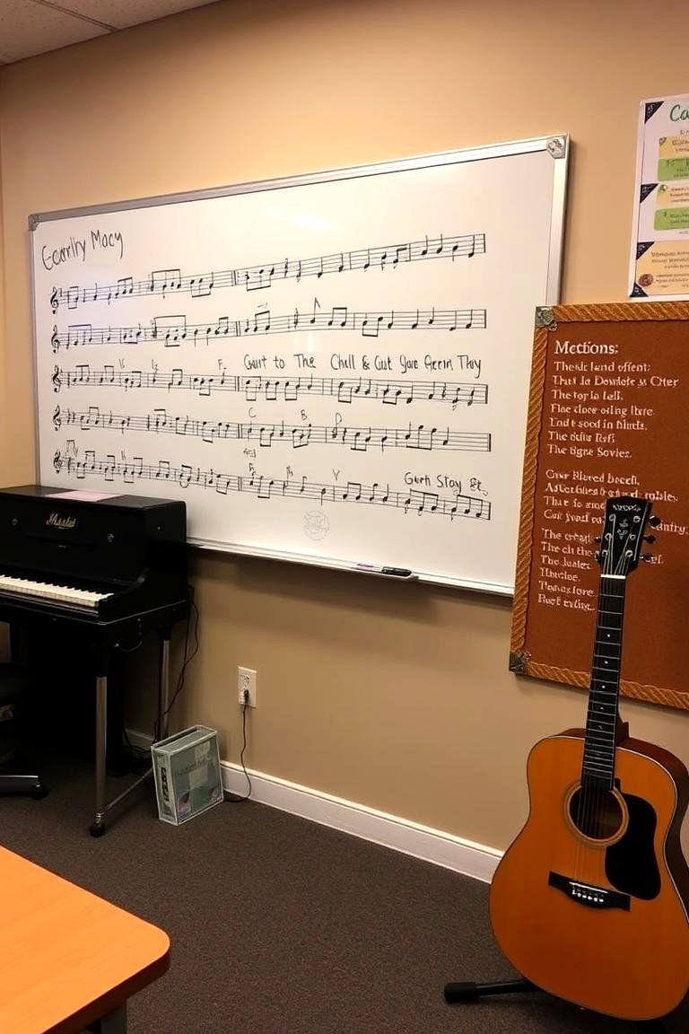 Interactive Whiteboard or Corkboard - 24 Music Room Ideas