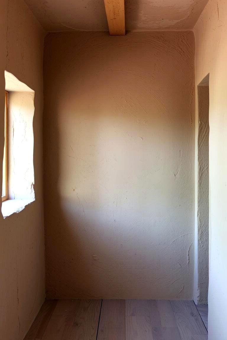 Interior Walls with Natural Clay Plaster - 24 Rustic Tiny House Ideas