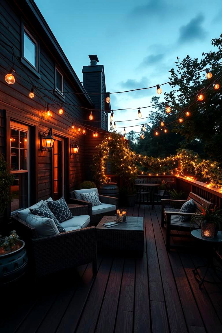 Intimate Black Deck for Evening Relaxation - 24 Black Deck Ideas