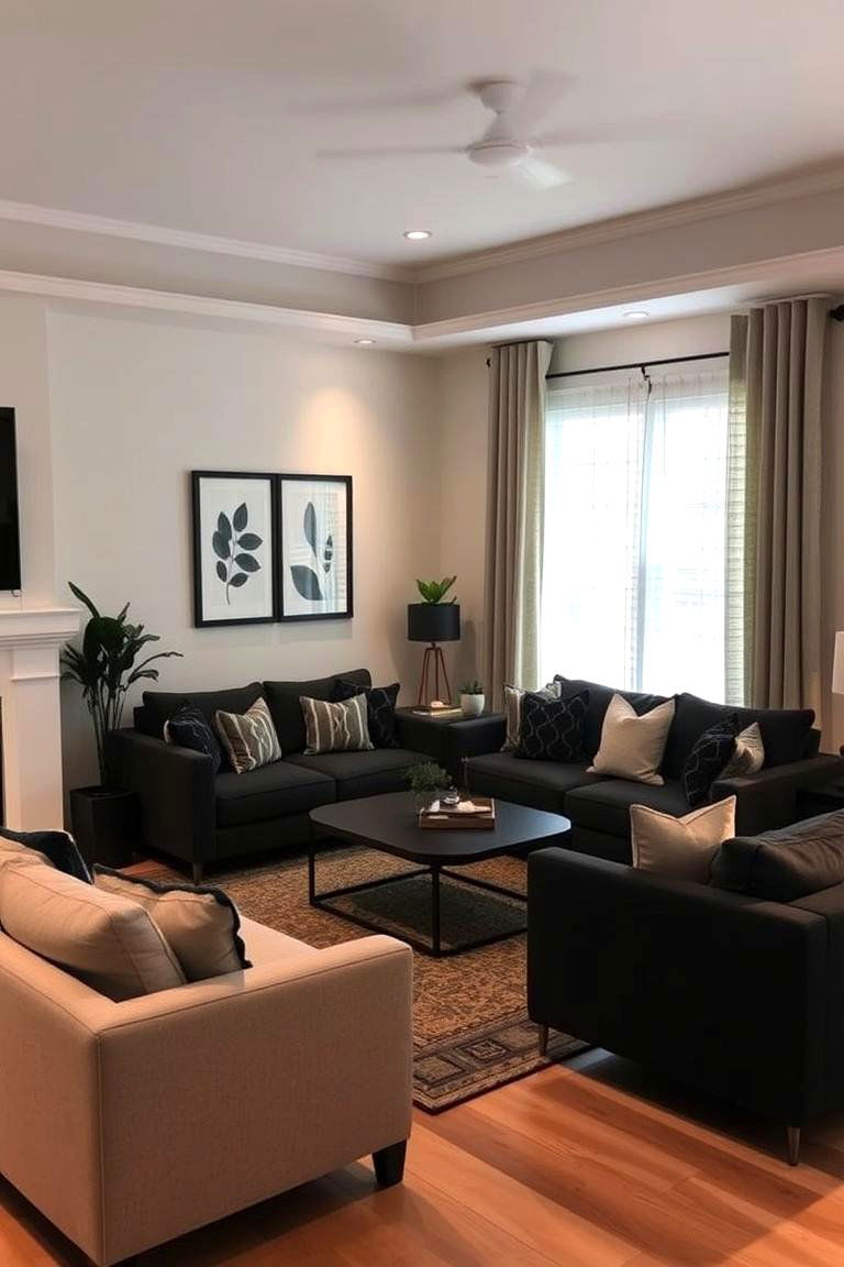 Intimate Gathering Nook - 24 Black and Beige Living Room Ideas