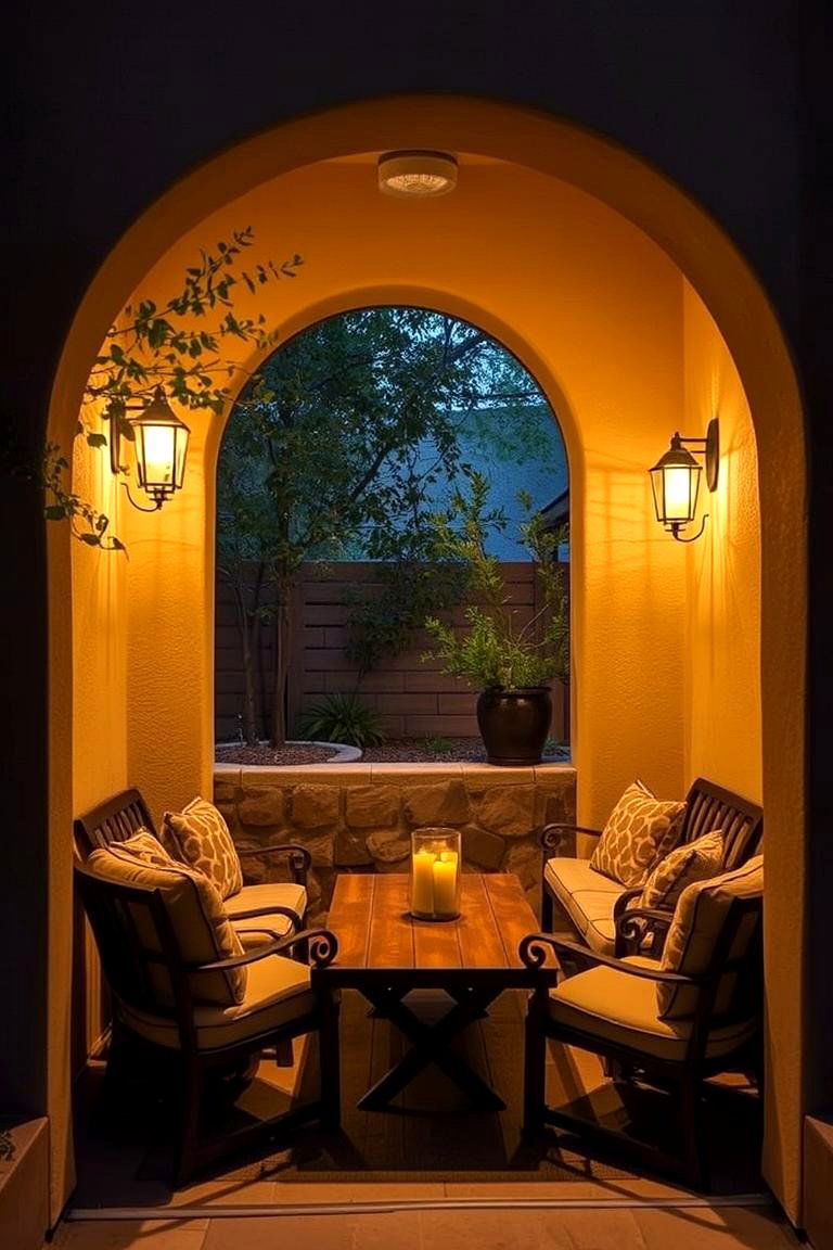 Intimate Nooks with Ambient Lighting - 24 spanish style patio ideas