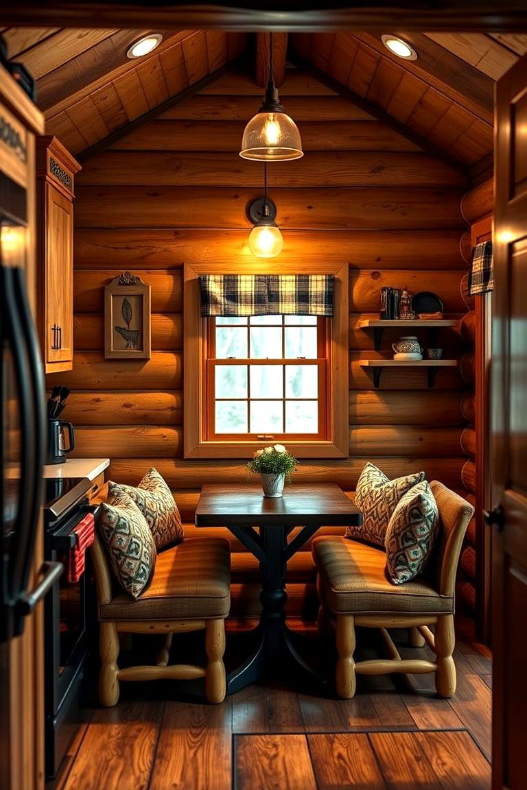 Intimate Seating Nook - 24 Log Cabin Kitchen Design Ideas