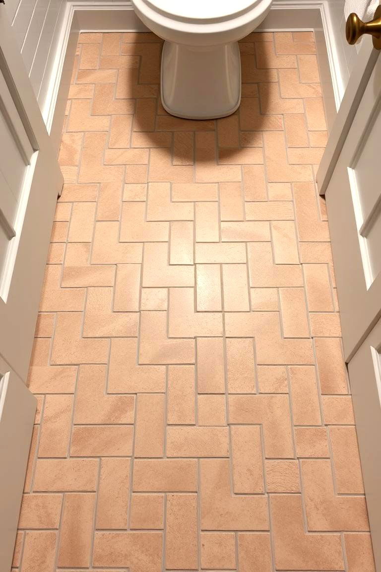 Intricate Basketweave Pattern Texture - 24 Powder Room Floor Tile Ideas