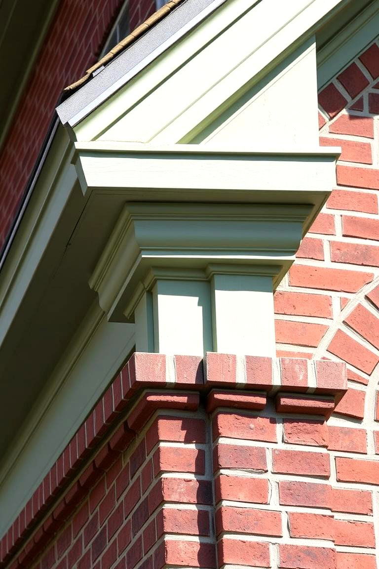 Intricate Brick Detailing Highlight - 24 Sage Green Painted Brick House Ideas