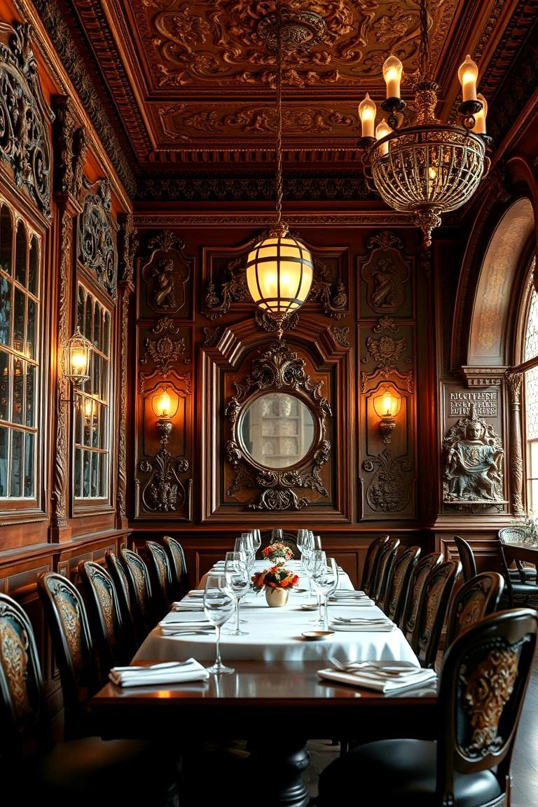 Intricate Carved Wood Panels - 24 Dining Room Wall Paneling Ideas