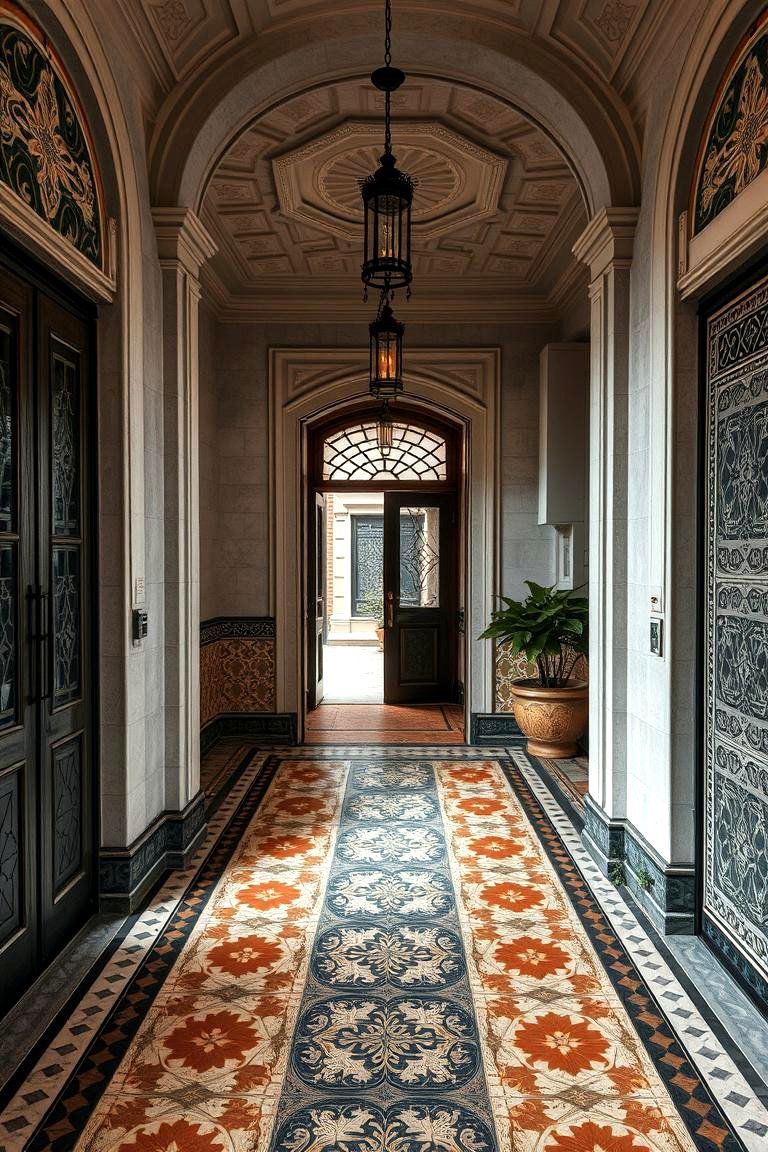 Intricate Cement Pattern Tiles - 24 Small Entryway Tile Floor Ideas