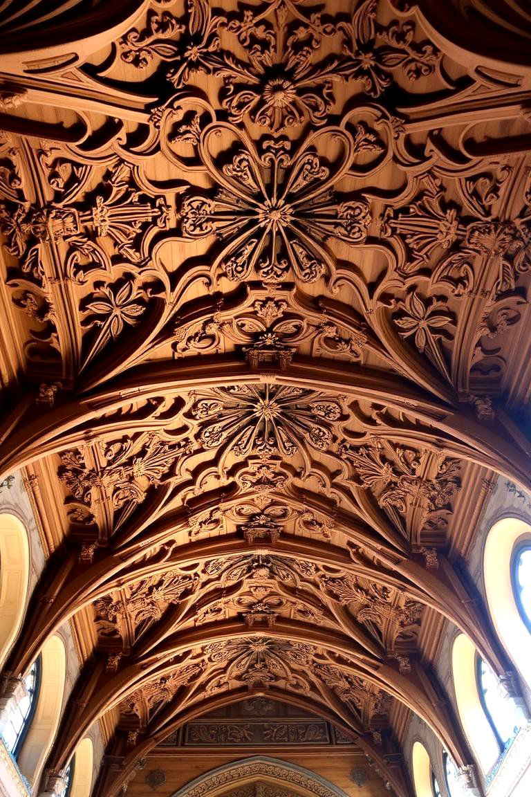 Intricate Hand Carved Details - 24 Cathedral Ceiling Ideas