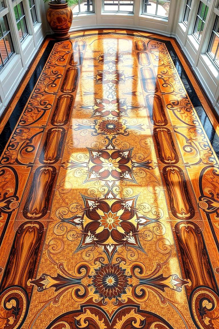 Intricate Inlay Details - 24 Sunroom Tile Floor Ideas