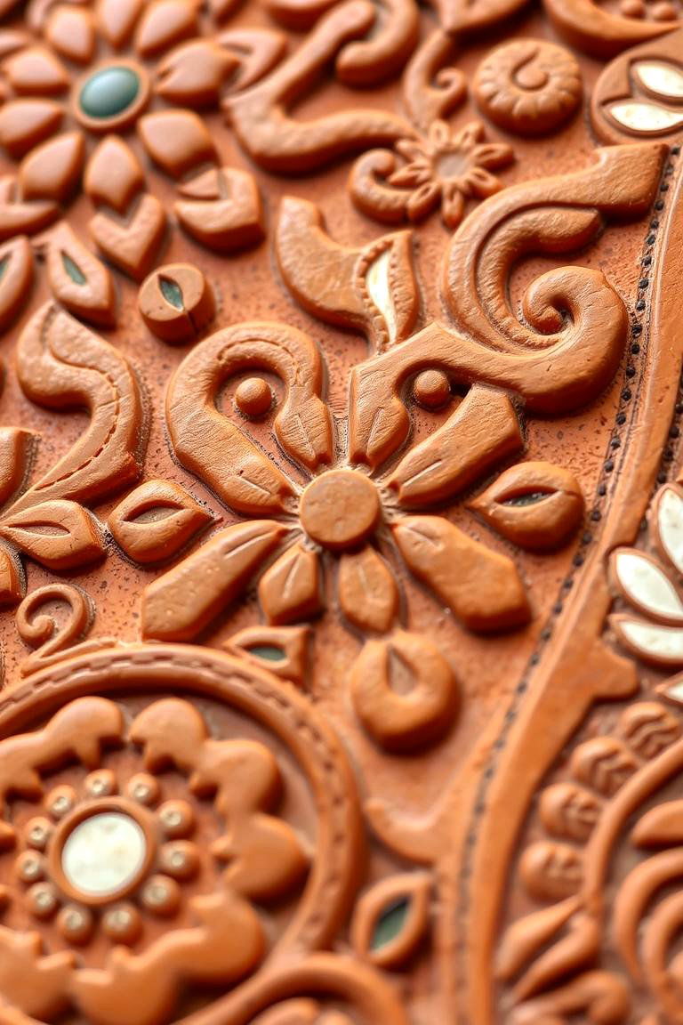 Intricate Inlay Terracotta Artistry - 24 Terracotta Kitchen Floor Ideas