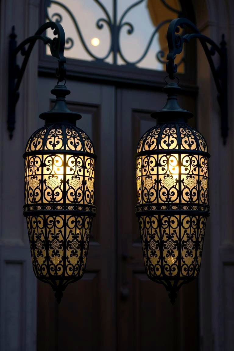 Intricate Iron Lanterns - 24 Spanish Style Front Door Ideas