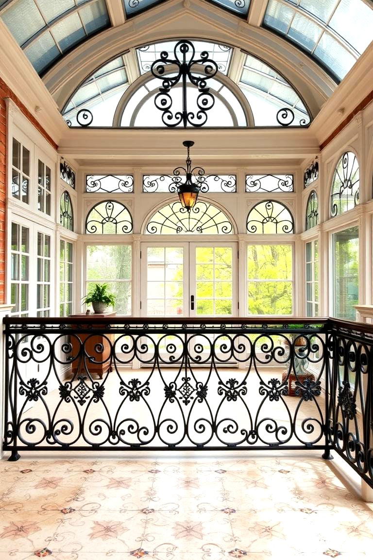 Intricate Iron Railings for Safety and Style - 24 Victorian Sunroom Ideas