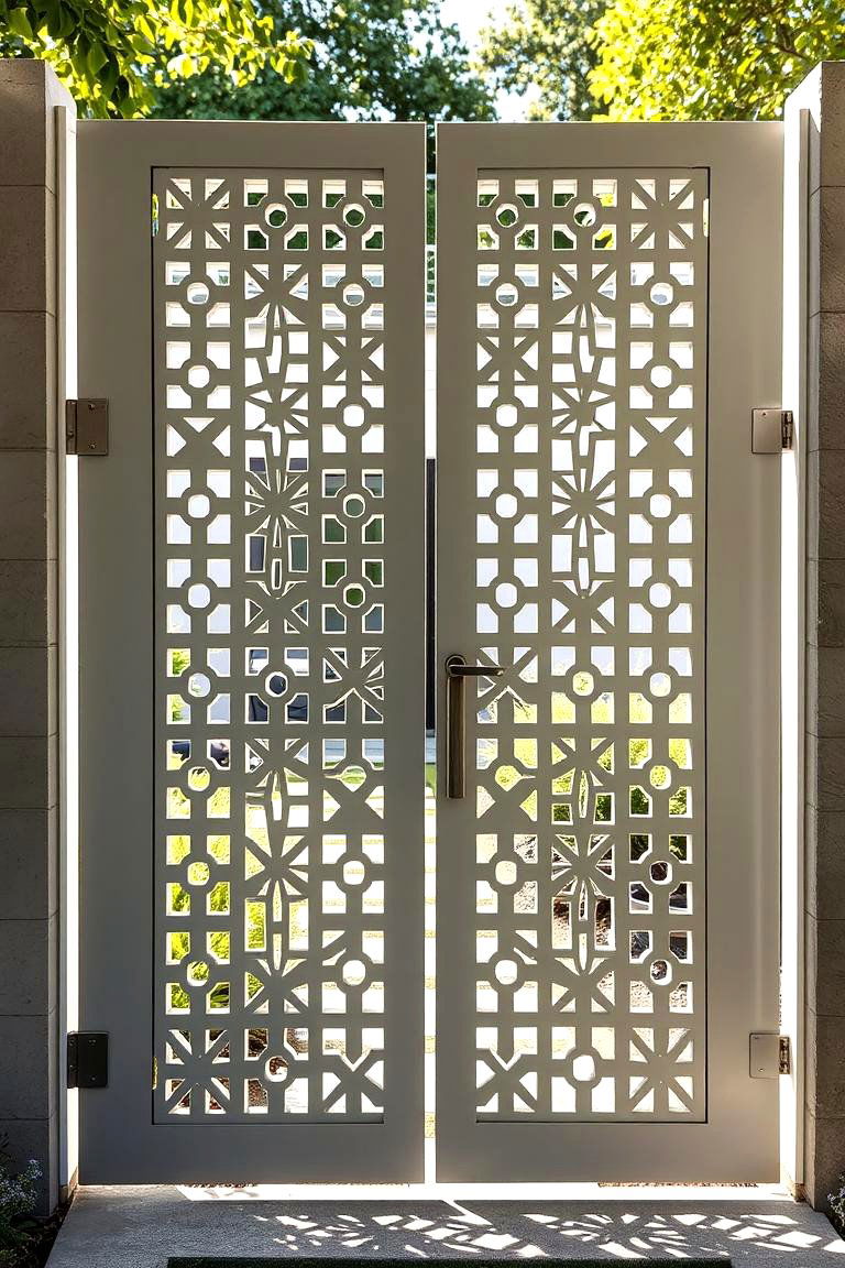 Intricate Laser Cut Design Gate - 24 garden gate ideas