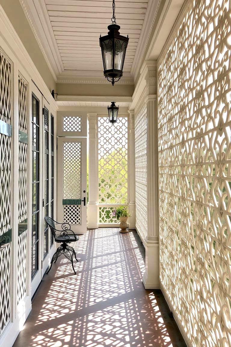 Intricate Lattice Screens - 24 Victorian Porch Ideas
